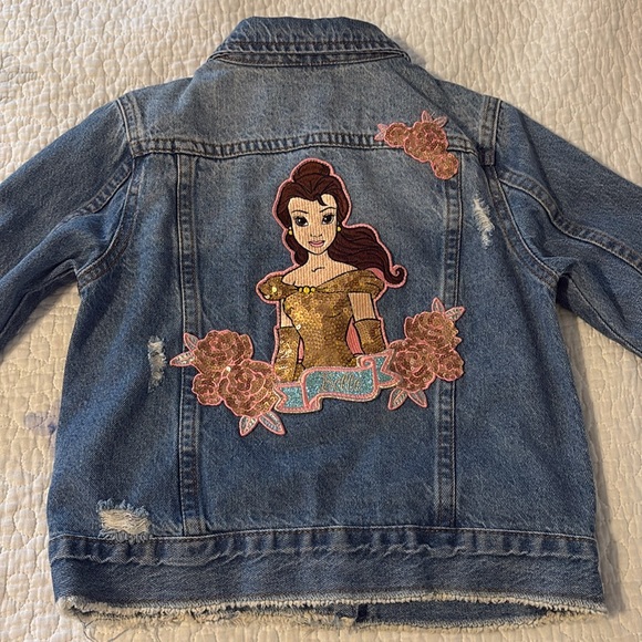 Disney Denim Jacket Beauty and the Beast Belle Appliqué & Sequin Embellishments - Picture 10 of 17